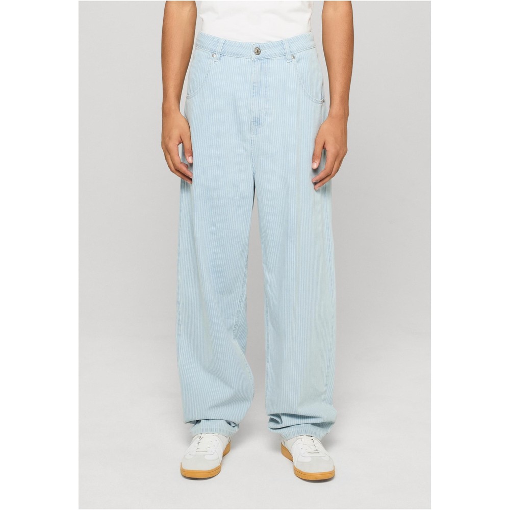 Urban Classics - 90's Pinstriped Jeans Pantalon coupe standard - Bleu